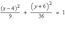 <strong>Find the standard form of the equation of the ellipse with the given characteristics. vertices: minor axis of length: 6</strong> A) B) C) D) E)