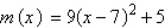 <strong>Compare the graph of with .</strong> A) shifts left 7 units, shifts downward 5 units, and stretches by a factor of 9. B) shifts left 7 units, shifts upward 5 units, and stretches by a factor of 9. C) shifts right 7 units, shifts downward 5 units, and shrinks by a factor of ) D) shifts right 7 units, shifts upward 5 units, and shrinks by a factor of ) E) shifts right 7 units, shifts upward 5 units, and stretches by a factor of 9.