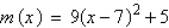 <strong>Compare the graph of with .</strong> A) shifts left 7 units, shifts downward 5 units, and stretches by a factor of 9. B) shifts left 7 units, shifts upward 5 units, and stretches by a factor of 9. C) shifts right 7 units, shifts downward 5 units, and shrinks by a factor of ) D) shifts right 7 units, shifts upward 5 units, and shrinks by a factor of ) E) shifts right 7 units, shifts upward 5 units, and stretches by a factor of 9.
