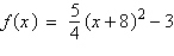 <strong>Write the standard form of the equation of the parabola that has a vertex at and passes through the point .</strong> A) B) C) D) E)