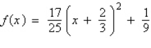 <strong>Write the standard form of the equation of the parabola that has a vertex at and passes through the point .</strong> A) B) C) D) E)