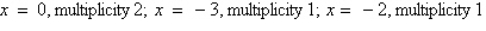 <strong>Find all real zeros of the polynomial and determine the multiplicity of each.</strong> A) B) C) D) E)