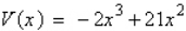 <strong>An open box is to be made from a square piece of cardboard, 21 inches on a side, by cutting equal squares with sides of length x from the corners and turning up the sides (see figure below). Determine the function, V, in terms of x, that represents the volume of the box. </strong> A) B) C) D) E)