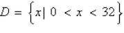 <strong>An open box is to be made from a square piece of cardboard, 32 inches on a side, by cutting equal squares with sides of length x from the corners and turning up the sides (see figure below). If the volume of the box is represented by , determine the domain of . </strong> A) B) C) D) E)