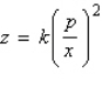 <strong>Find a mathematical model for the verbal statement: z varies directly as the square of x and inversely as p.</strong> A) B) C) D) E)