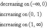 <strong>Determine the intervals over which the function is increasing, decreasing, or constant. </strong> A) B) C) D) E)