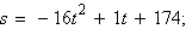 <strong>Use the position equation to write a function that represents the situation and give the average velocity of the object from time t<sub>1</sub> to time t<sub>2</sub>. An object is thrown upward from a height of 174 feet at a velocity of 1 feet per second. T<sub>1</sub> = 1, t<sub>2</sub> = 5</strong> A) B) C) D) E)