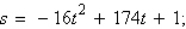 <strong>Use the position equation to write a function that represents the situation and give the average velocity of the object from time t<sub>1</sub> to time t<sub>2</sub>. An object is thrown upward from a height of 174 feet at a velocity of 1 feet per second. T<sub>1</sub> = 1, t<sub>2</sub> = 5</strong> A) B) C) D) E)