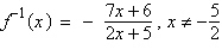 <strong>Find the inverse function of f. </strong> A) B) C) D) E)