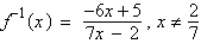 <strong>Find the inverse function of f. </strong> A) B) C) D) E)