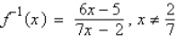 <strong>Find the inverse function of f. </strong> A) B) C) D) E)