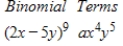 <strong>Find the coefficient a of the term in the expansion of the binomial. </strong> A)-6,300,001 B)-6,300,002 C)-6,299,999 D)-6,300,000 E)-6,299,997