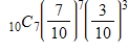 <strong>The probability that a basketball player will make a given free throw is .To find the probability that the player makes exactly 7 out of her next 10 free throws,evaluate the term in the expansion of .Round to four decimal places.</strong> A)0.0090 B)3.3897 C)0.0007 D)0.2668 E)9.8825