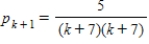 <strong>Find pk<sub> + 1</sub> for the given pk. </strong> A) B) C) D) E)