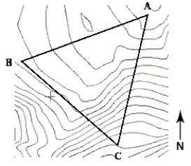<strong>A triangular region of farmland has become overrun with deer and will be open to the public for hunting to reduce the population.In order to know how many hunters to allow on the land at one time,you need to know the area of the region in square miles.In order to estimate the area of the region,you travel from the southernmost vertex C north 20 miles then west 24 miles (for vertex B),and from the southernmost vertex C you travel 54 miles north then 7 miles east (for vertex A).Use a graphing utility to approximate the number of square miles of land. </strong> A)578 square miles B)51 square miles C)119 square miles D)429 square miles E)718 square miles