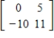 <strong>Find the determinant of the matrix. </strong> A) B)50 C)51 D) E)