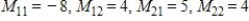 <strong>Find all minors of the matrix. </strong> A) B) C) D) E)