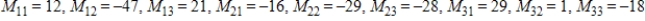<strong>Find all minors of the matrix. </strong> A) B) C) D) E)