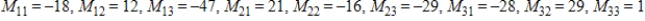 <strong>Find all minors of the matrix. </strong> A) B) C) D) E)