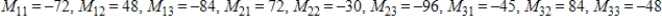<strong>Find all minors of the matrix. </strong> A) B) C) D) E)