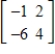 <strong>Find the determinant of the matrix .</strong> A)22 B)10 C)16 D)8 E)-2