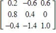 <strong>Use the matrix capabilities of a graphing utility to find the determinant of the matrix .</strong> A)-0.008 B)-0.080 C)-0.040 D)0.024 E)-0.016