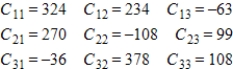 <strong>Find all cofactors of the matrix . </strong> A) B) C) D) E)
