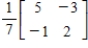 <strong>Use the inverse formula to find the inverse of the 2×2 matrix (if it exists). </strong> A) B) C) D) E)