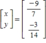 <strong>Solve the system of linear equations using an inverse matrix.</strong> A) B) C) D) E)