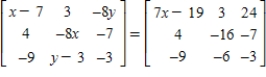 <strong>Find x and y. </strong> A)x = -3,y = 3 B)x = 3,y = -4 C)no solution D)x = 2,y = -3 E)x = 2,y = -4