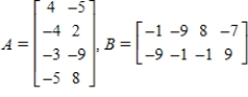 <strong>Use the matrix capabilities of a graphing utility to find AB,if possible. </strong> A) B) C) D)not possible E)