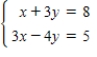 <strong>Select the system of linear equations represented by the following augmented matrix.(Variables x,y,z,and w are used whenever applicable. ) </strong> A) B) C) D) E)