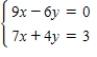 <strong>Select the system of linear equations represented by the following augmented matrix. </strong> A) B) C) D) E)