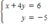 <strong>Find the system of linear equations represented by the augmented matrix.Then use back substitution to solve.(Use variables x,y,z,and w if applicable. ) </strong> A) (-14,-5) B) (-14,-5) C) (-14,5) D) (-5,-14) E) (-5,-14)