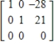 <strong>Perform the sequence of row operations on the matrix.What did the operations accomplish? Add -4 times R<sub>1</sub> to R<sub>2</sub>, Add -1 times R<sub>1</sub> to R<sub>3</sub>, Add -2 times R<sub>2</sub> to R<sub>3</sub>, Add -1 times R<sub>2</sub> to R<sub>1</sub>. </strong> A) The operations produce a row-equivalent matrix in reduced row-echelon form. B) The operations produce a row-equivalent matrix in reduced row-echelon form. C) The operations produce a row-equivalent matrix in reduced row-echelon form. D) The operations produce a row-equivalent matrix in reduced row-echelon form. E) The operations produce a row-equivalent matrix in reduced row-echelon form.