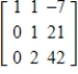 <strong>Perform the sequence of row operations on the matrix.What did the operations accomplish? Add -4 times R<sub>1</sub> to R<sub>2</sub>, Add -1 times R<sub>1</sub> to R<sub>3</sub>, Add -2 times R<sub>2</sub> to R<sub>3</sub>, Add -1 times R<sub>2</sub> to R<sub>1</sub>. </strong> A) The operations produce a row-equivalent matrix in reduced row-echelon form. B) The operations produce a row-equivalent matrix in reduced row-echelon form. C) The operations produce a row-equivalent matrix in reduced row-echelon form. D) The operations produce a row-equivalent matrix in reduced row-echelon form. E) The operations produce a row-equivalent matrix in reduced row-echelon form.