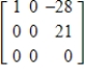 <strong>Perform the sequence of row operations on the matrix.What did the operations accomplish? Add -4 times R<sub>1</sub> to R<sub>2</sub>, Add -1 times R<sub>1</sub> to R<sub>3</sub>, Add -2 times R<sub>2</sub> to R<sub>3</sub>, Add -1 times R<sub>2</sub> to R<sub>1</sub>. </strong> A) The operations produce a row-equivalent matrix in reduced row-echelon form. B) The operations produce a row-equivalent matrix in reduced row-echelon form. C) The operations produce a row-equivalent matrix in reduced row-echelon form. D) The operations produce a row-equivalent matrix in reduced row-echelon form. E) The operations produce a row-equivalent matrix in reduced row-echelon form.