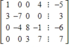 <strong>Write the system of linear equations represented by the augmented matrix.(Use variables x,y,z,and w. ) </strong> A) B) C) D) E) 