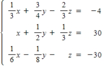 <strong>Solve the system by Gauss - Jordan elimination. </strong> A) B) C) D) E) 