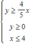 <strong>Derive a set of inequalities to describe the region. Triangle: vertices at (0,0), (4,0), (4,5) </strong> A) B) C) D) E)