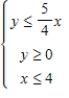 <strong>Derive a set of inequalities to describe the region. Triangle: vertices at (0,0), (4,0), (4,5) </strong> A) B) C) D) E)