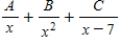 <strong>Write the form of the partial fraction decomposition of the rational expression. </strong> A) B) C) D) E)