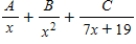 <strong>Write the form of the partial fraction decomposition of the rational expression.Do not solve for the constants. </strong> A) B) C) D) E)
