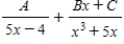 <strong>Write the form of the partial fraction decomposition of the rational expression.Do not solve for the constants. </strong> A) B) C) D) E)