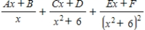 <strong>Write the form of the partial fraction decomposition of the rational expression.Do not solve for the constants. </strong> A) B) C) D) E)