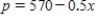 <strong>Find the equilibrium point (x,p)of the demand and supply equations.The equilibrium point is the price p and number of units x that satisfy both the demand and supply equations. Demand Supply </strong> A)(250,445) B)(445,-250) C)(445,250) D)(-250,445) E)(-250,-445)