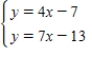 <strong>Use any method to solve the system of linear equations,find (x,y). </strong> A)(1,-2) B)(1,2) C)(7,2) D)(-2,1) E)(2,1)