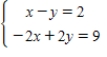 <strong>Solve the system of linear equations by the method of elimination.Use the graph to check your solution. </strong> A)(2,2) B)(2,9) C)(-9,9) D)(9,- 2) E)No solution 