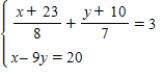<strong>Solve the system of linear equations by the method of elimination,find (x,y). </strong> A)No solution B)(20 + 9a,a)(infinitely many solutions) C)(-3,-7) D)(38,2) E)(-7,-3)