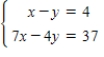 <strong>Solve the system by the method of substitution. </strong> A)(7,3) B)(7,-3) C)(-8,-4) D)(-7,3) E)(8,4)